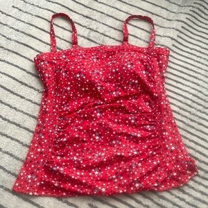 Chlorine Resistant Bandeau Tankini Swimsuit Top with Removable Adjustable Straps